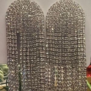 Long rhinestone statement earrings